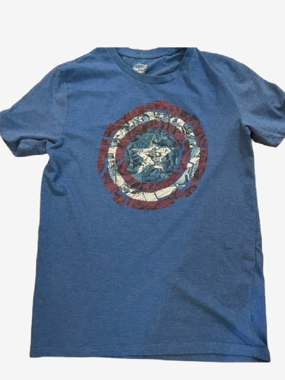 Marvel Blue Short Sleeve Tee with Graphic Design